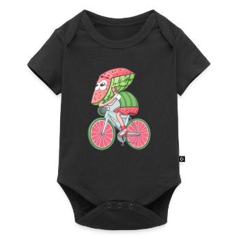 watermelon riding a bike - Body à manches courtes Premium Bébé - noir - Devant
