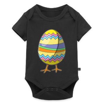 Poussin oeuf de Pâques - Body à manches courtes Premium Bébé - noir - Devant