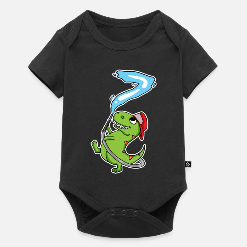 7. Geburtstag Dinosaurier - Baby Premium Kurzarmbody - Schwarz