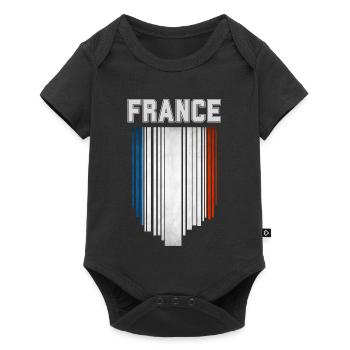 Drapeau de la France, fierté française - Body à manches courtes Premium Bébé - noir - Devant