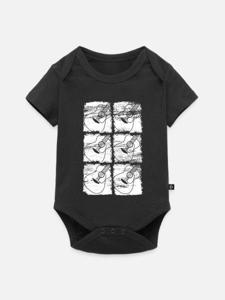 Gitarre Zeichnung - Baby Premium Kurzarmbody - Schwarz