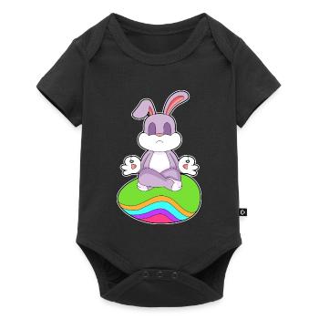 Méditation de Pâques avec un lapin - Body à manches courtes Premium Bébé - noir - Devant