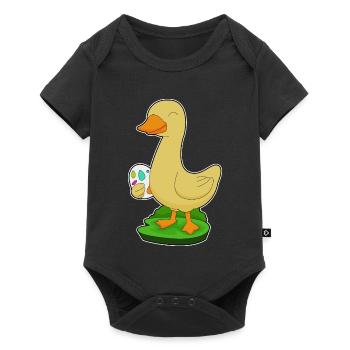Ente Ostern Osterei - Baby Premium Kurzarmbody - Schwarz - Vorne