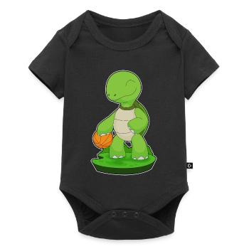 Schildkröte Basketballspieler Basketball - Baby Premium Kurzarmbody - Schwarz - Vorne
