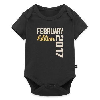 Février 2017 Anniversaire Février 2017 Rétro - Body à manches courtes Premium Bébé - noir - Devant