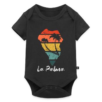 La Palma Umriss Karte Kanaren Urlaub vintage retro - Baby Premium Kurzarmbody - Schwarz - Vorne