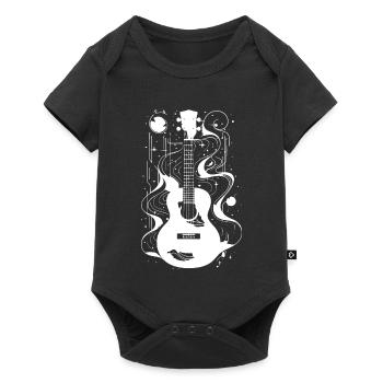 Ukulele Drawing - Baby Premium short-sleeve bodysuit - black - Front