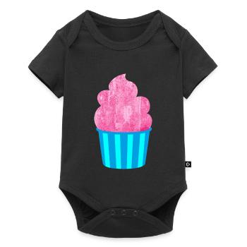 Cream Mug Strips Pink Summer Cream - Baby Premium short-sleeve bodysuit - black - Front