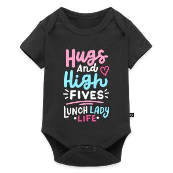 Mittagessen Schule Cafeteria Crew - Baby Premium Kurzarmbody - Schwarz - Vorne