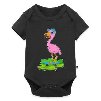 Flamingo Skater Skateboard - Body à manches courtes Premium Bébé - noir - Devant