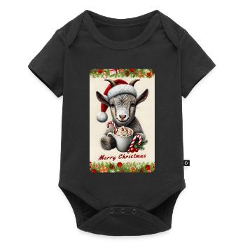 Chèvre de Noël au chocolat chaud - Body à manches courtes Premium Bébé - noir - Devant