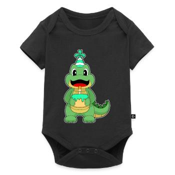 Crocodile Birthday Cake - Baby Premium short-sleeve bodysuit - black - Front