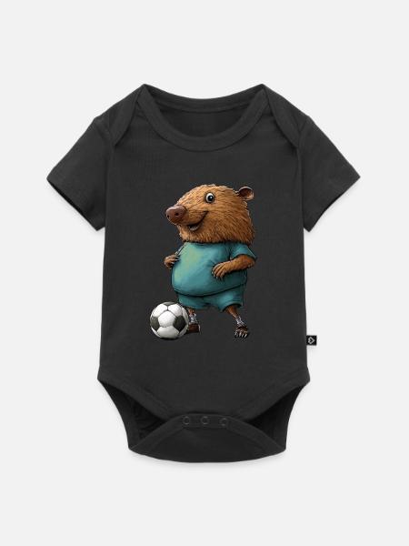 Fussball Maulwürfe - Baby Premium Kurzarmbody - Schwarz