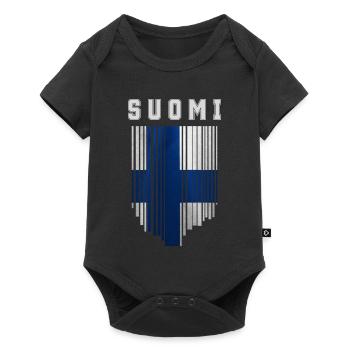 Flag of Finland, Finnish pride - Baby Premium short-sleeve bodysuit - black - Front