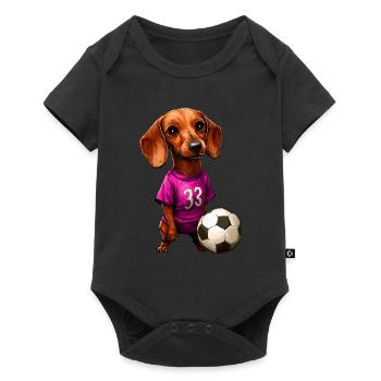 Dachshund Football - Baby Premium short-sleeve bodysuit - black - Front