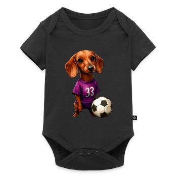Dachshund Football - Baby Premium short-sleeve bodysuit - black - Front