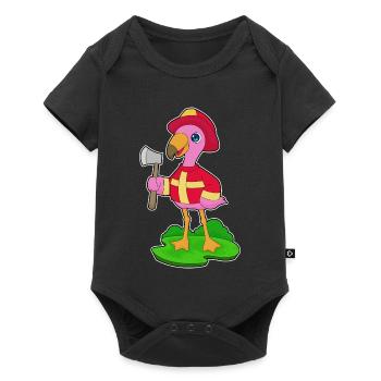 Flamingo Firefighter Axe Fire Brigade - Baby Premium short-sleeve bodysuit - black - Front