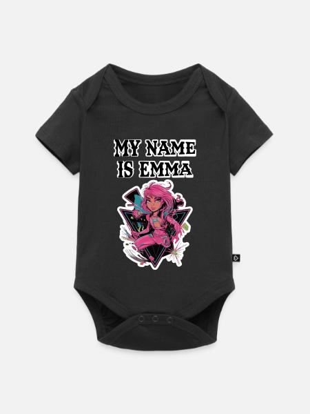 Mein Name ist Emma 2026 - Baby Premium Kurzarmbody - Schwarz