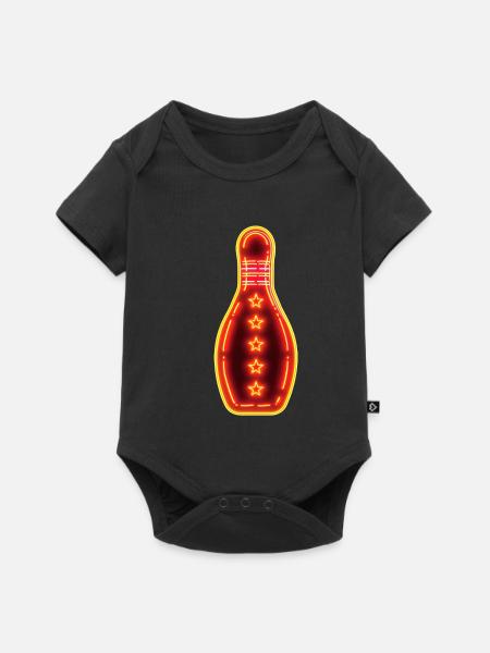 Retro Bowling - Baby Premium Kurzarmbody - Schwarz