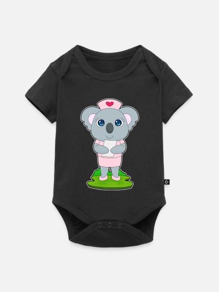 Koala Krankenschwester - Baby Premium Kurzarmbody - Schwarz