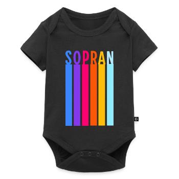 Chor - Sopran Retro Streifen - Baby Premium Kurzarmbody - Schwarz - Vorne