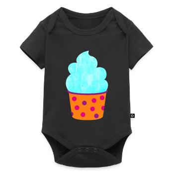 Glace Glace Tasse à Glace Dots Muffin Dots Sweet - Body à manches courtes Premium Bébé - noir - Devant