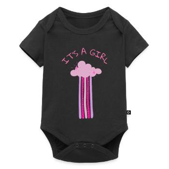 It's a Girl - Pink Cloud with Glitter for Party - Baby Premium short-sleeve bodysuit - black - Front
