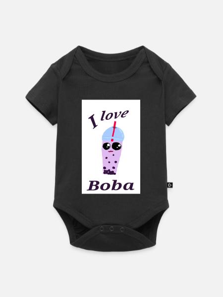 Lustige Bubble Tea Illustration - Baby Premium Kurzarmbody - Schwarz