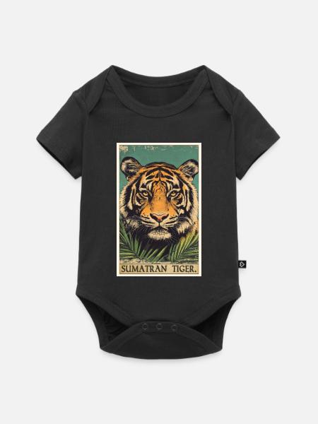 Sumatra-Tiger - Baby Premium Kurzarmbody - Schwarz
