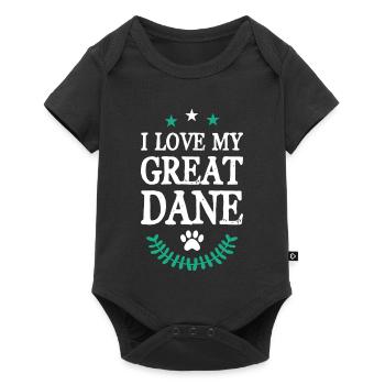 I love my Great Dane - Baby Premium short-sleeve bodysuit - black - Front