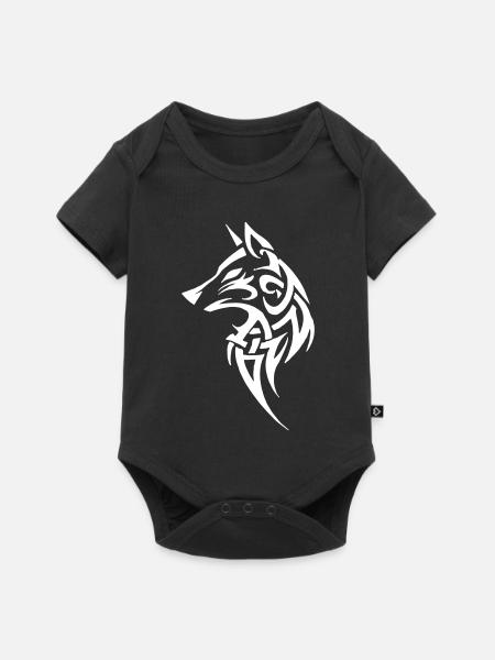 Wolf Tribal - Baby Premium Kurzarmbody - Schwarz