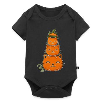 Happy Pumpkin Cat Stack - Body à manches courtes Premium Bébé - noir - Devant