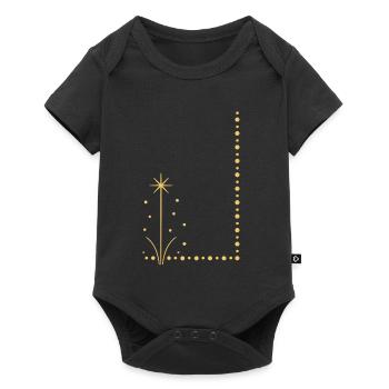 Plante étoile dorée sur le bord - Body à manches courtes Premium Bébé - noir - Devant