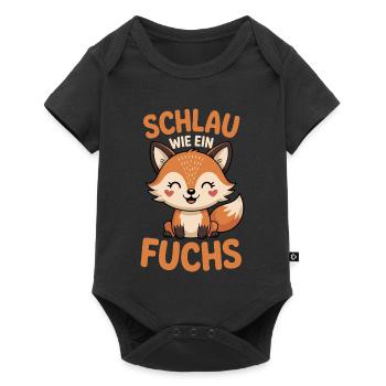 Schlau Wie Ein Fuchs Humor - Baby Premium Kurzarmbody - Schwarz - Vorne