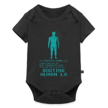 Booting Human 1.0 Empathy Error - Baby Premium Kurzarmbody - Schwarz - Vorne