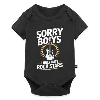 Festival Sorry Boys I Only Date Rock Stars Groupie - Baby Premium Kurzarmbody - Schwarz - Vorne