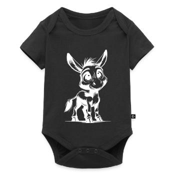 Petit Petit Âne Mignon Dessin au Crayon - Body à manches courtes Premium Bébé - noir - Devant