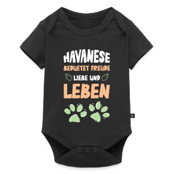 Havanese Love and Life Cheerful - Baby Premium short-sleeve bodysuit - black - Front