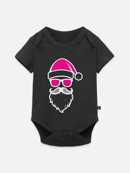 Pink Santa mit Sonnenbrillen - Baby Premium Kurzarmbody - Schwarz
