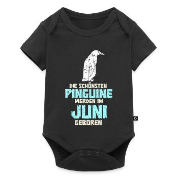 June Birthday Penguin Saying Funny - Baby Premium short-sleeve bodysuit - black - Front