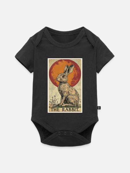 Hasen Hase - Baby Premium Kurzarmbody - Schwarz