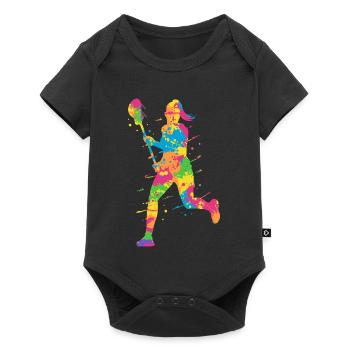 Lacrosse Player Colorful Women Girls Lacrosse - Baby Premium short-sleeve bodysuit - black - Front