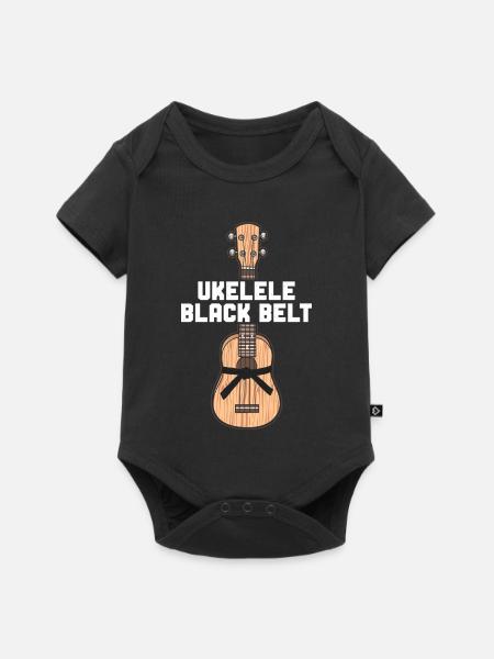 Hawaiian Ukulele Uke Ukulele Black - Baby Premium Kurzarmbody - Schwarz
