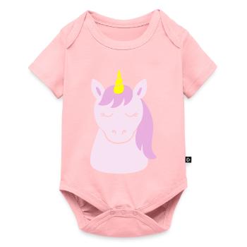Cute unicorn with closed eyes - Baby Premium short-sleeve bodysuit - rose - Front