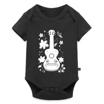 Ukulele Grafik - Baby Premium Kurzarmbody - Schwarz - Vorne