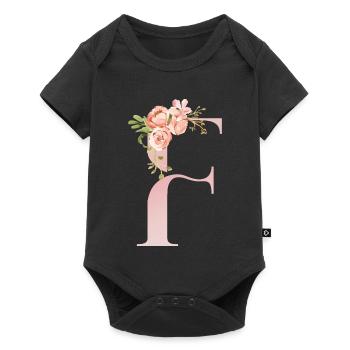 Romantic pastel floral F - Baby Premium short-sleeve bodysuit - black - Front