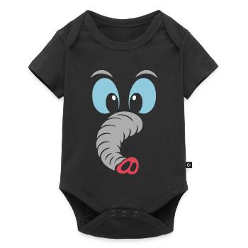 Éléphant | Déguisement de carnaval en costume de grand visage - Body à manches courtes Premium Bébé - noir - Devant