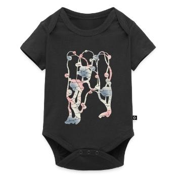 Plum Blossom Mosaic Pattern – Plant | Pastel - Baby Premium short-sleeve bodysuit - black - Front