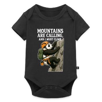 Bloc panda grimpeur drôle - Body à manches courtes Premium Bébé - noir - Devant