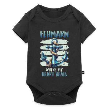 FEHMARN LÀ OÙ MON CŒUR BAT Drôle - Body à manches courtes Premium Bébé - noir - Devant